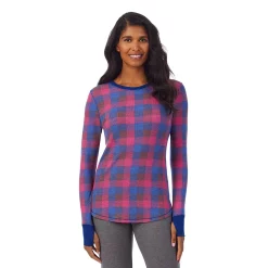 Women's Cuddl Duds® Long Sleeve Crewneck Stretch Thermal Top -Cuddl Duds Clothing Sales 5673066 Grape Bluebuffalo Ck
