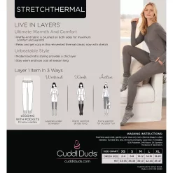 Women's Cuddl Duds® Stretch Thermal Leggings -Cuddl Duds Clothing Sales 5673067 ALT99