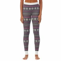 Women's Cuddl Duds® Stretch Thermal Leggings -Cuddl Duds Clothing Sales 5673067 Grey Multi Fairisle