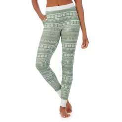 Women's Cuddl Duds® Stretch Thermal Leggings -Cuddl Duds Clothing Sales 5673067 Seagrass Fairisle