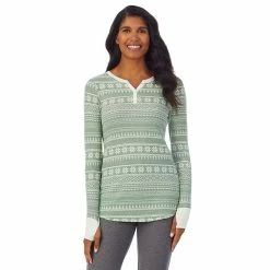 Women's Cuddl Duds® Long Sleeve Split V-Neck Stretch Thermal Top