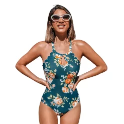 Women's CUPSHE Floral Cutout One-Piece Swimsuit