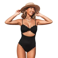 Women's CUPSHE Cutout Scallop Trim One-Piece Swimsuit