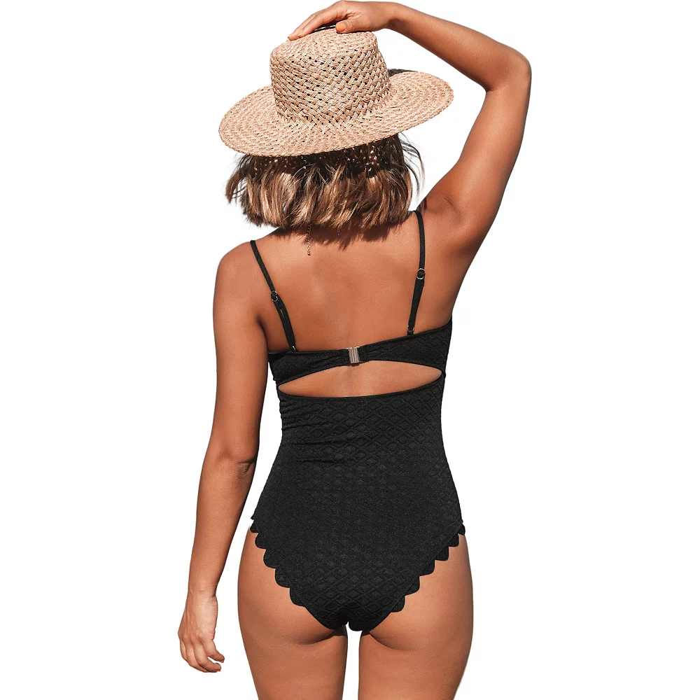 Women's CUPSHE Cutout Scallop Trim One-Piece Swimsuit 2 Women's CUPSHE Cutout Scallop Trim One-Piece Swimsuit - Image 2