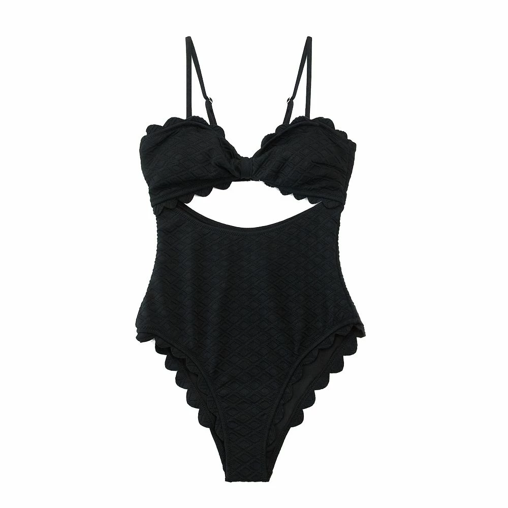 Women's CUPSHE Cutout Scallop Trim One-Piece Swimsuit 4 Women's CUPSHE Cutout Scallop Trim One-Piece Swimsuit - Image 4
