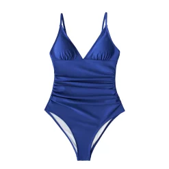 Women's CUPSHE Shirred V-Neck Low Back One-Piece Swimsuit -Cuddl Duds Clothing Sales 5719788 ALT3