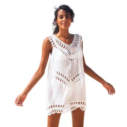 Women's CUPSHE Crochet Tunic Swim Cover-Up Dress