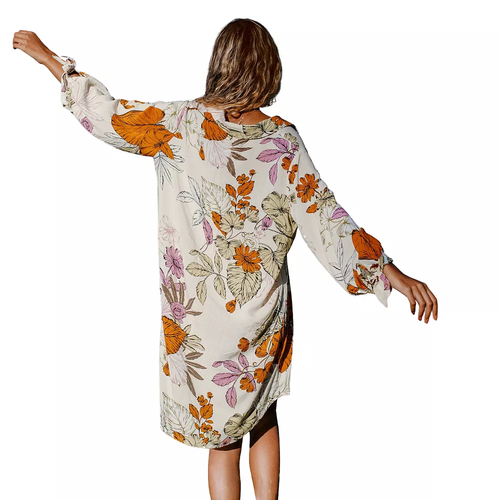 Women's CUPSHE Floral Midi Swim Cover-Up Shirtdress 2 Women's CUPSHE Floral Midi Swim Cover-Up Shirtdress - Image 2