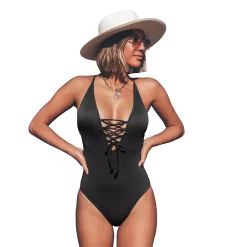 Women's CUPSHE Lace-Up One-Piece Swimsuit