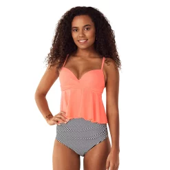 Women's CUPSHE Ruffle Twist Tankini Top & High-Waist Bottom 2-Piece Bikini Set