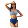 Women's CUPSHE Striped Ruffle Top & High-Waist Bottoms 2-Piece Bikini Set