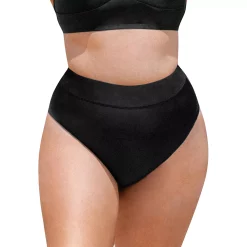 Plus Size CUPSHE High-Waist Bikini Swim Bottoms