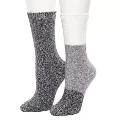 Women's Cuddl Duds 2 Pair Pack Colorblock Cable Rib Crew Socks 8 Women's Cuddl Duds 2 Pair Pack Colorblock Cable Rib Crew Socks -Cuddl Duds Clothing Sales 5723241 Black