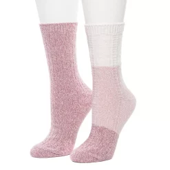 Women's Cuddl Duds 2 Pair Pack Colorblock Cable Rib Crew Socks 7 Women's Cuddl Duds 2 Pair Pack Colorblock Cable Rib Crew Socks -Cuddl Duds Clothing Sales 5723241 Nostalgia Rose