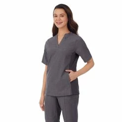 Women's Cuddl Duds® Scrubs 4-Pocket Split Neck Top 12 Women's Cuddl Duds® Scrubs 4-Pocket Split Neck Top -Cuddl Duds Clothing Sales 5737152 ALT2
