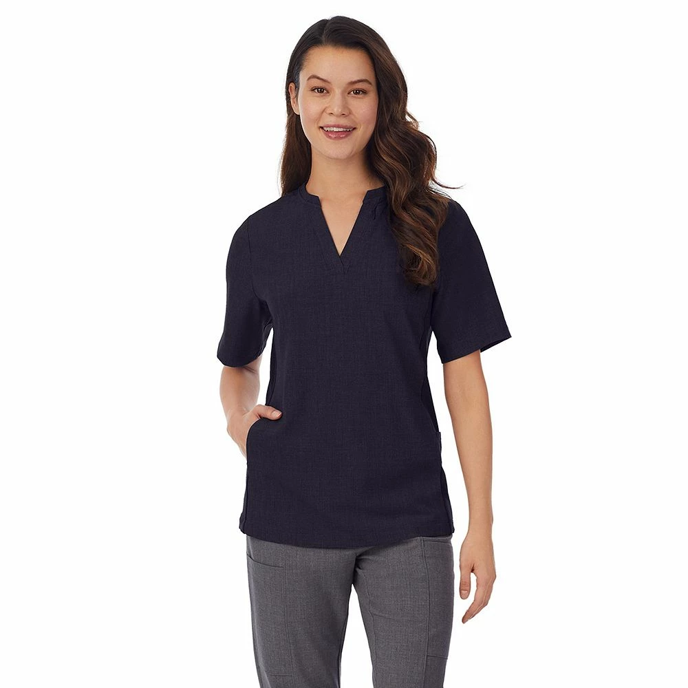 Women's Cuddl Duds® Scrubs 4-Pocket Split Neck Top 2 Women's Cuddl Duds® Scrubs 4-Pocket Split Neck Top - Image 2