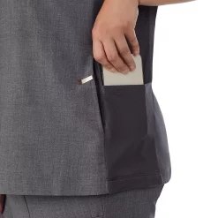 Plus Size Cuddl Duds® Scrubs 4-Pocket Split Neck Top -Cuddl Duds Clothing Sales 5737154 ALT3