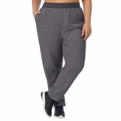 Plus Size Cuddl Duds® Scrubs 4-Pocket Slim Pants -Cuddl Duds Clothing Sales 5737160 Charcoal Heather Gray
