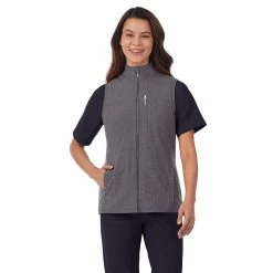 Women's Cuddl Duds® Scrubs 5-Pocket Lined Vest -Cuddl Duds Clothing Sales 5737161 Charcoal Heather Gray