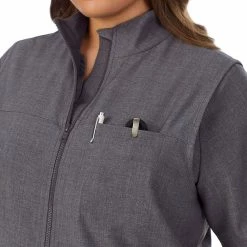 Plus Size Cuddl Duds® Scrubs 5-Pocket Lined Vest -Cuddl Duds Clothing Sales 5737163 ALT3