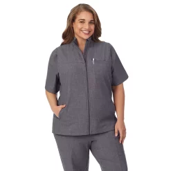 Plus Size Cuddl Duds® Scrubs 5-Pocket Lined Vest -Cuddl Duds Clothing Sales 5737163 Charcoal Heather Gray
