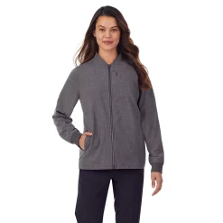 Women's Cuddl Duds® Scrubs 5-Pocket Lined Jacket -Cuddl Duds Clothing Sales 5737165 Charcoal Heather Gray
