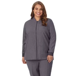 Plus Size Cuddl Duds® Scrubs 5-Pocket Lined Jacket 9 Plus Size Cuddl Duds® Scrubs 5-Pocket Lined Jacket -Cuddl Duds Clothing Sales 5737166 Charcoal Heather Gray