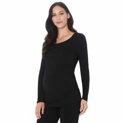 Maternity Cuddl Duds® Softwear with Stretch Ballet Neck Top -Cuddl Duds Clothing Sales 5764832 Black