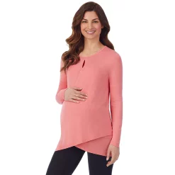 Maternity Cuddl Duds® Softwear with Stretch Wrap Front Top
