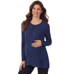 Maternity Cuddl Duds® Softwear with Stretch Wrap Front Top 10 Maternity Cuddl Duds® Softwear with Stretch Wrap Front Top -Cuddl Duds Clothing Sales 5764834 Navy