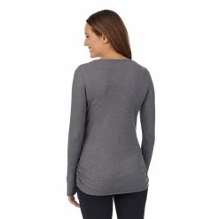Maternity Cuddl Duds® Stretch Thermal Long Sleeve Ballet Top -Cuddl Duds Clothing Sales 5764835 ALT