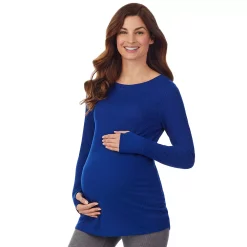 Maternity Cuddl Duds® Stretch Thermal Long Sleeve Ballet Top -Cuddl Duds Clothing Sales 5764835 Blue