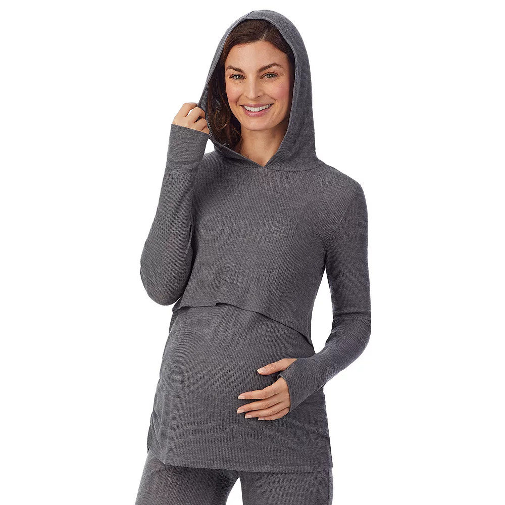 Maternity Cuddl Duds® Stretch Thermal Long Sleeve Hoodie 4 Maternity Cuddl Duds® Stretch Thermal Long Sleeve Hoodie - Image 4
