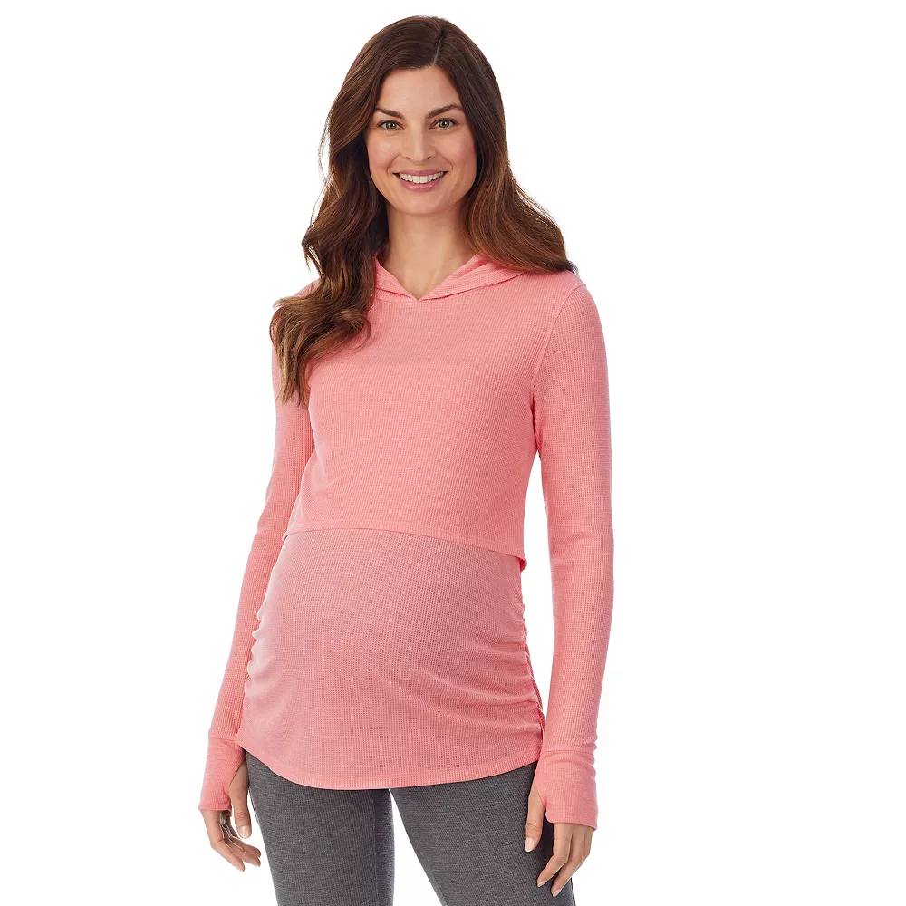 Maternity Cuddl Duds® Stretch Thermal Long Sleeve Hoodie 1 Maternity Cuddl Duds® Stretch Thermal Long Sleeve Hoodie