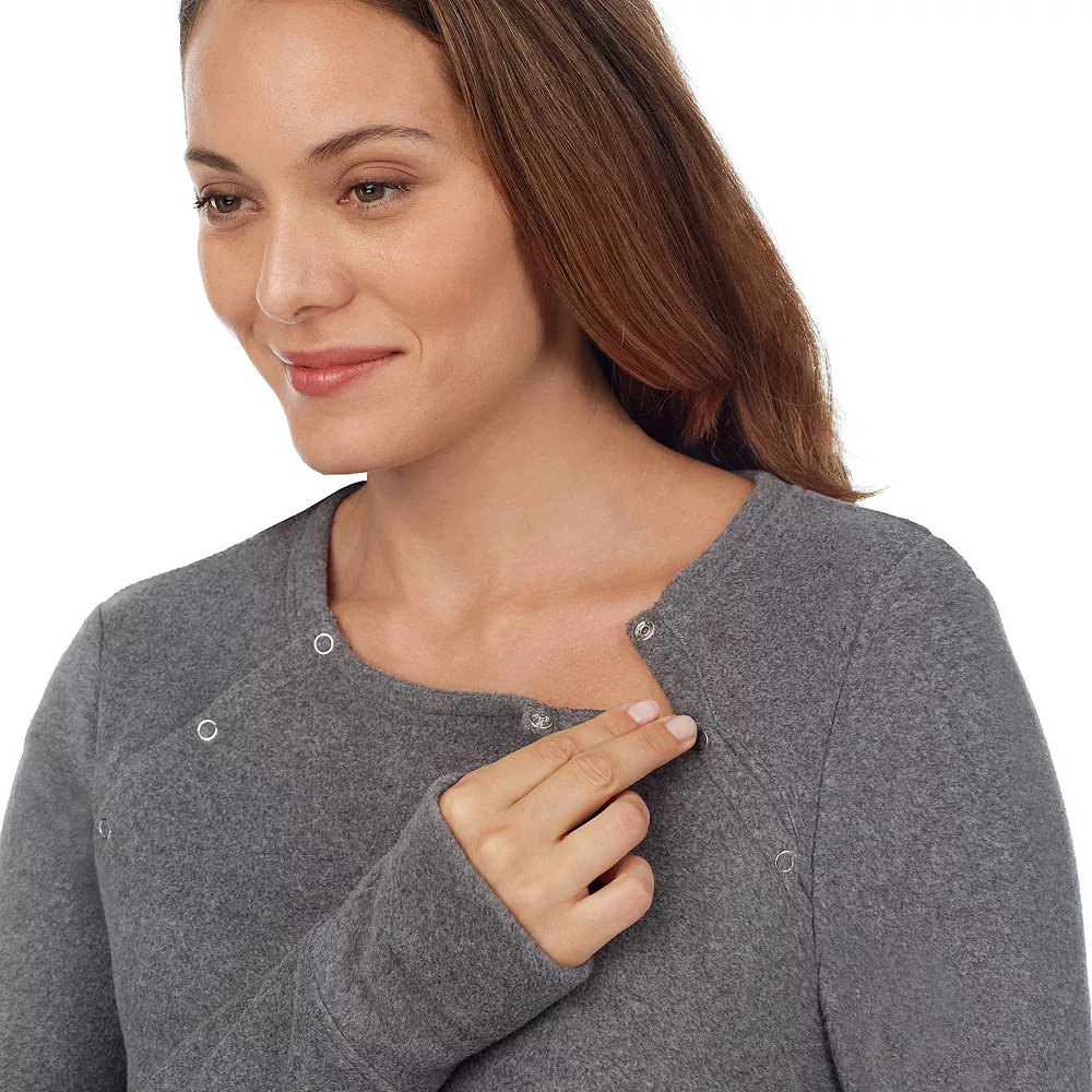 Maternity Cuddl Duds® Fleecewear with Stretch Snap Front Crewneck Top 5 Maternity Cuddl Duds® Fleecewear with Stretch Snap Front Crewneck Top - Image 5