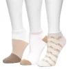 Women's Cuddl Duds® 3 Pair Floral Colorblock Low Cut Socks
