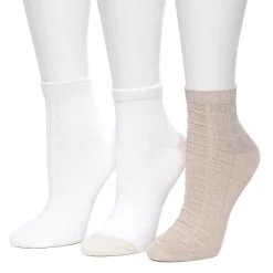 Women's Cuddl Duds® 3 Pair Textured Ankle Socks
