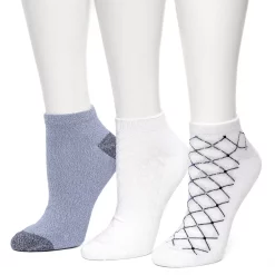 Women's Cuddl Duds® 3 Pair Looking Glass Low Cut Socks