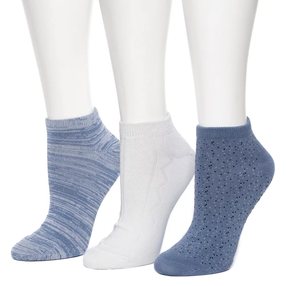 Women's Cuddl Duds® 3-Pack Birdseye Lowcut Socks 1 Women's Cuddl Duds® 3-Pack Birdseye Lowcut Socks