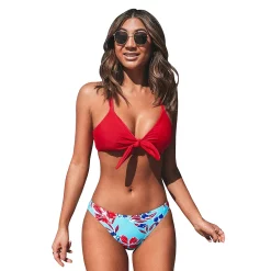Women's CUPSHE Scalloped One Shoulder Bikini Set