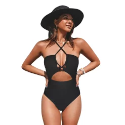 Women's CUPSHE Plunging Cutout Criss Cross One-Piece Swimsuit